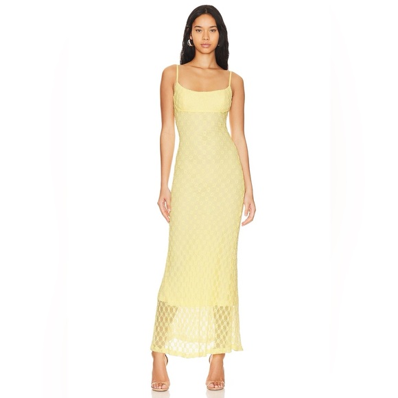 Bardot Dresses & Skirts - Bardot Adoni Mesh Midi Dress In Canary Yellow